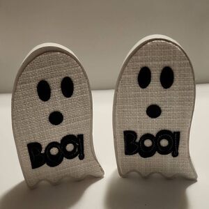 No Brand Wooden Ghost Tabletop Halloween Decor 6" Tall